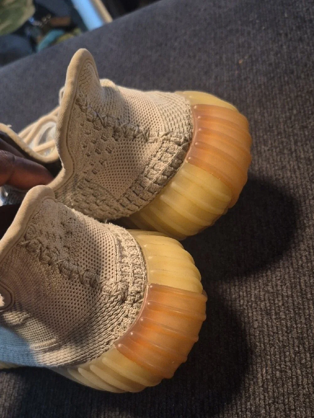 adidas Men’s Beige/Tan Yeezy-style Knit Sneakers